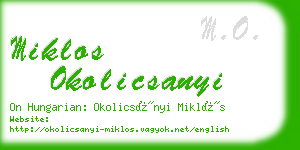 miklos okolicsanyi business card